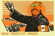 froot frootist_new_order glasses mao_zedong orange poster propaganda // 1500x1003 // 1.7MB