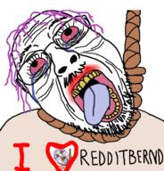bloodshot_eyes closed_mouth clothes glasses i_heart_nigger i_love inception mustache open_mouth purple_hair stubble tranny variant:bernd wrinkles // 721x753 // 461.7KB