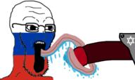 bbc bootlicker flag glasses judaism nsfw penis russia soyjak stretched_mouth stubble variant:soyak // 972x576 // 155.5KB