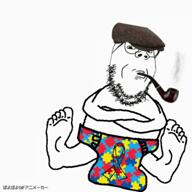 autism baby diaper glasses pipe poyopoyo smoking stubble text variant:gapejak video // 1080x1080, 42.1s // 33.5MB