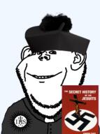 book closed_mouth clothes ear hat jesuit smile soyjak stubble swastika variant:impish_soyak_ears // 336x451 // 101.5KB