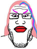 closed_mouth glasses hair pink_hair soyjak stubble variant:markiplier_soyjak // 528x688 // 30.2KB