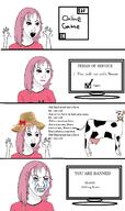 computer coomer cow crying femjak gamer hand hands_up merge open_mouth pink_hair say_word_money_stolen straw_hat streamer variant:excited_soyjak variant:soyak variant:wojak video_game // 808x1366 // 373.0KB