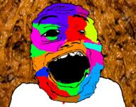 colorful deformed nsfw open_mouth poop poopjak soyjak stubble variant:alicia // 1300x1022 // 2.1MB