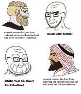 arab calarts closed_mouth concerned frown glasses grin islam judaism meme nordic_chad palestine so_true soyjak stubble text variant:classic_soyjak // 732x842 // 182.1KB