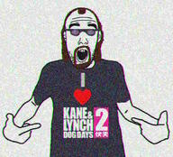 arm balding brown_hair chromatic_aberration clothes ear glasses goatee hand i_love james_seth_lynch kane_&_lynch long_hair noise open_mouth pointing soyjak stubble sunglasses text tshirt variant:shirtjak video_game // 618x559 // 24.9KB