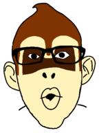 animal brown_hair brown_skin donkey_kong ear glasses hair monkey nintendo open_mouth soyjak variant:nojak video_game // 389x519 // 4.9KB