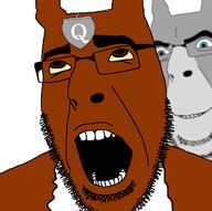 2soyjaks animal black_skin blue_eyes brown_eyes closed_mouth fact glasses grey_squirrel looking_up nsfw open_mouth queen_of_acorns red_squirrel sex smile soyjak squirrel stubble tattoo variant:cobson yellow_sclera // 722x720 // 57.0KB