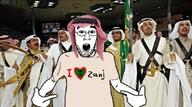 arab arm clothes glasses hand i_love islam keffiyeh nigger open_mouth pointing saudi_arabia soyjak stubble text variant:shirtjak // 1079x604 // 112.6KB