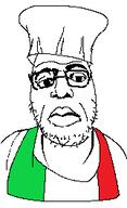 apron chef clothes country flag glasses hat italy soyjak stubble thursday_lane variant:ilfjak // 161x265 // 4.6KB