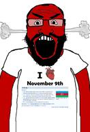 angry arm auto_generated azerbaijan beard clothes country flag glasses november november_9 open_mouth red soyjak steam subvariant:science_lover text variant:markiplier_soyjak wikipedia // 1440x2096 // 563.4KB