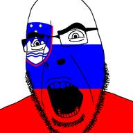 angry country flag glasses mountain open_mouth river shield slovenia soyjak star stubble variant:cobson // 721x720 // 29.1KB