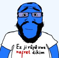 beard blue_skin clothes glassesss hate kurdish kurdish_text kurdistan tshirt // 800x789 // 60.3KB