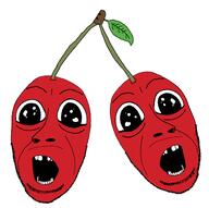 2soyjaks baby cherry food fruit missing_teeth open_mouth red_skin soyjak stubble subvariant:gerald variant:cobson // 1442x1435 // 308.9KB
