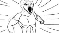 animated arm buff fist gif glasses hand open_mouth punch soyjak stubble variant:classic_soyjak variant:classic_soyjak_front // 1280x720 // 294.9KB