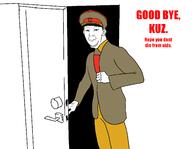 arm closed_mouth clothes door ear hand hat kuz military_cap soyjak text variant:kuzjak // 1600x1243 // 51.3KB