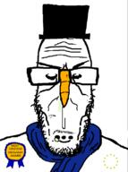 angry award beard carrot clothes coal crying european european_union flag flag:european_union glasses half_open_mouth hat mutt red_eyes scarf shitskin snowman star_(symbol) subvariant:euromutt sweater top_hat variant:markiplier_soyjak white_skin // 594x797 // 36.2KB