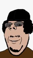 brown_skin closed_mouth clothes glasses hair hat libya looking_at_you muammar_gaddafi mustache smile soyjak stubble subvariant:wholesome_soyjak sunglasses teeth variant:gapejak // 600x1027 // 9.7KB