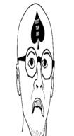 bbc distorted ear glasses queen_of_spades soyjak stubble tattoo variant:turtlejak // 279x512 // 15.7KB