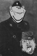 benito_mussolini black_and_white clothes hat irl italy military multiple_soyjaks old picture soyjak tranny variant:bernd variant:impish_soyak_ears // 528x800 // 79.7KB