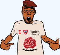 arm brown_skin clothes communism ear glasses hammer_and_sickle hand hat heart i_love iran iranian military_beret open_mouth pointing political_party rose socialism soyjak stubble text transgender_flag transparent tudeh tudeh_party_of_iran variant:shirtjak // 768x711 // 135.6KB