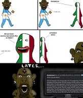 4chan angry argentina arm bbc bolivia brown_eyes brown_skin clothes comic computer country crying ear earring flag flag:argentina flag:bolivia flag:italy foot full_body glasses hair hand int_(4chan) italy leg mustache niggerwalk nose_piercing open_mouth painted_nails queen_of_spades soyjak stubble subvariant:slutson tattoo text unibrow variant:cobson // 829x974 // 285.3KB