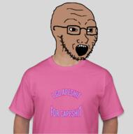 brown_skin capeshit clothes glasses open_mouth soyjak stubble tshirt tv_(4chan) variant:soyak // 503x507 // 153.1KB