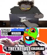 angry arm colorful computer deformed flip_glip glasses hand irl meme open_mouth punch reddit soot soot_colors soyjak soyjak_party stubble text variant:gapejak // 680x791 // 469.5KB