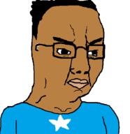 angry balding black_skin closed_mouth clothes country countrywar flag flag:somalia glasses hair large_forehead somalia thick_eyebrows variant:chudjak // 452x466 // 3.8KB