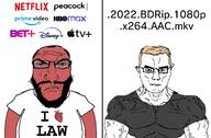 2soyjaks amazon amazon_prime angry apple apple_(company) arm balding blue_eyes buff closed_mouth clothes disney disney_plus ear glasses hair hbo hbo_max heart i_love netflix peacock piracy pirate punisher_face red_skin smile soyjak stubble subvariant:chudjak_front subvariant:science_lover text torrent tshirt variant:chudjak variant:markiplier_soyjak yellow_hair // 1297x849 // 392.4KB