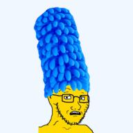 blue_hair glasses hair marge scared soyjak stubble the_simpsons transparent variant:classic_soyjak yellow_skin // 1280x1280 // 620.0KB