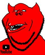 amerimutt demon discord horn logo no_pupils open_mouth red_skin stubble subvariant:impish_amerimutt teeth variant:impish_soyak_ears white_eyes youtube // 598x728 // 8.8KB