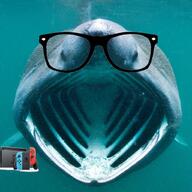 animal basking_shark facing_front fish glasses grey_skin irl nintendo nintendo_switch open_mouth shark soyjak underwater variant:unknown video_game // 1024x1024 // 183.9KB