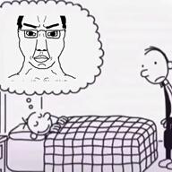 animated box can_opener cardboard closed_mouth diary_of_a_wimpy_kid glasses greg_heffley kneel music sound soyjak subvariant:chudjak_front text variant:chudjak video // 576x576, 7.6s // 380.0KB