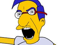 angry blue_hair clothes ear glasses hair milhouse_(the_simpsons) open_mouth soyjak the_simpsons tshirt variant:cobson yellow_skin // 960x720 // 18.9KB