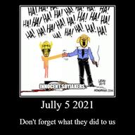 2021 2soyjaks blood cartoon clenched_teeth clothes comic dead dog ear full_body glasses grin gun holding_hand holding_object horn janny laughing leftypol meme necktie open_mouth orange_skin penny_fitzgerald pennyposter police soyjak stubble text the_amazing_world_of_gumball variant:a24_slowburn_soyjak variant:markiplier_soyjak yellow_skin // 500x500 // 142.6KB