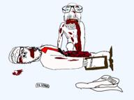 2soyjaks arm asylum blood cannibalism corpse dead doctor dr_soyberg full_body glasses gore green_eyes horror intestines leg schizo soyjak stubble variant:a24_slowburn_soyjak variant:israeli_soyjak // 1590x1194 // 59.6KB