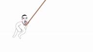 animated arm chud full_body glasses hair hand hanging leg open_mouth rope soyjak subvariant:chudjak_front suicide swinging tongue variant:chudjak // 600x338 // 685.0KB