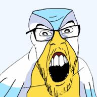aggressive angry anime bird eat_the_bugs glasses mustache pelican pelipper pokemon soyjak video_game you_will // 859x859 // 258.1KB