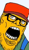 clothes ear fat glasses hat open_mouth overalls sneed soyjak stubble the_simpsons tv_(4chan) variant:stu yellow_skin // 387x673 // 60.4KB
