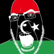 angry country flag glasses libya open_mouth soyjak stubble variant:cobson // 721x720 // 16.9KB