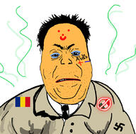 aids angry clothes country flag frown hair mexico nazi orange_skin romania soyjak stinky stubble swastika variant:alicia // 870x854 // 402.2KB