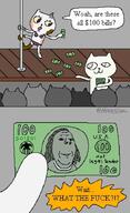 animal art benjamin_franklin bra cat closed_mouth green money panties smile stripper stubble subvariant:wholesome_soyjak text united_states variant:gapejak // 900x1479 // 140.2KB