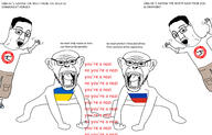 4chan 4soyjaks animal chimpout ear excited fangs full_body glasses hair hand hands_up jump monkey monkey_dance nazism open_mouth pol_(4chan) russia russo_ukrainian_war soyjak stubble swastika ukraine variant:chudjak variant:monkeyjak // 2000x1281 // 312.2KB