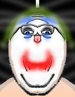 clown fal glasses joker lipstick mirror ominous smile soyjak stubble variant:wholesome_soyjak white_skin // 1460x1896 // 1.7MB