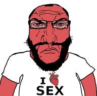 angry balding beard closed_mouth glasses hair heart i_love punisher_face red_skin sex soyjak text variant:science_lover // 680x671 // 130.5KB