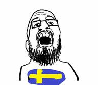 beard country flag glasses open_mouth soyjak sweden variant:thps_soyjak // 732x637 // 36.3KB