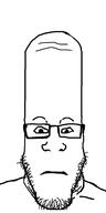 closed_mouth glasses large_forehead looking_at_you neutral soyjak stubble variant:markiplier_soyjak // 2400x4800 // 989.4KB