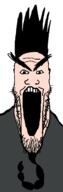 angry beard chintail hair large_eyebrows nu_metal open_mouth selfish_little_fuck soyjak spiked_hair static-x stretched_mouth stubble variant:markiplier_soyjak wayne_static white_skin // 495x1500 // 37.8KB