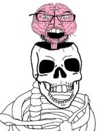 2soyjaks brain glasses halloween mustache open_mouth skeleton skull soyjak stubble variant:feraljak // 984x1315 // 120.8KB